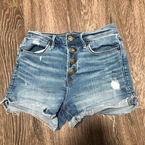 Abercrombie & Fitch High Rise Mom Short Distressed Button Fly Size 24